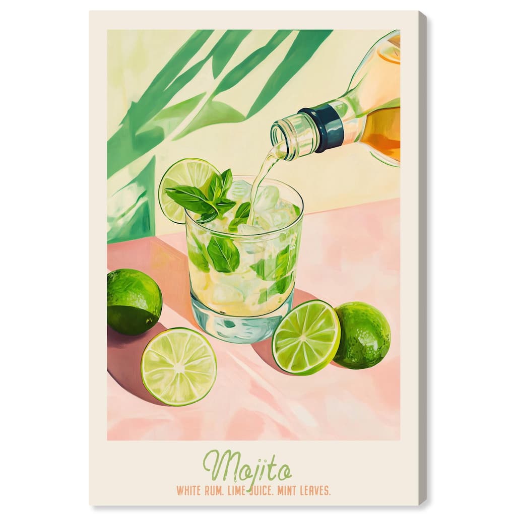 Mojito Recipe Poster Canvas by Art Remedy, Gallery Wrapped