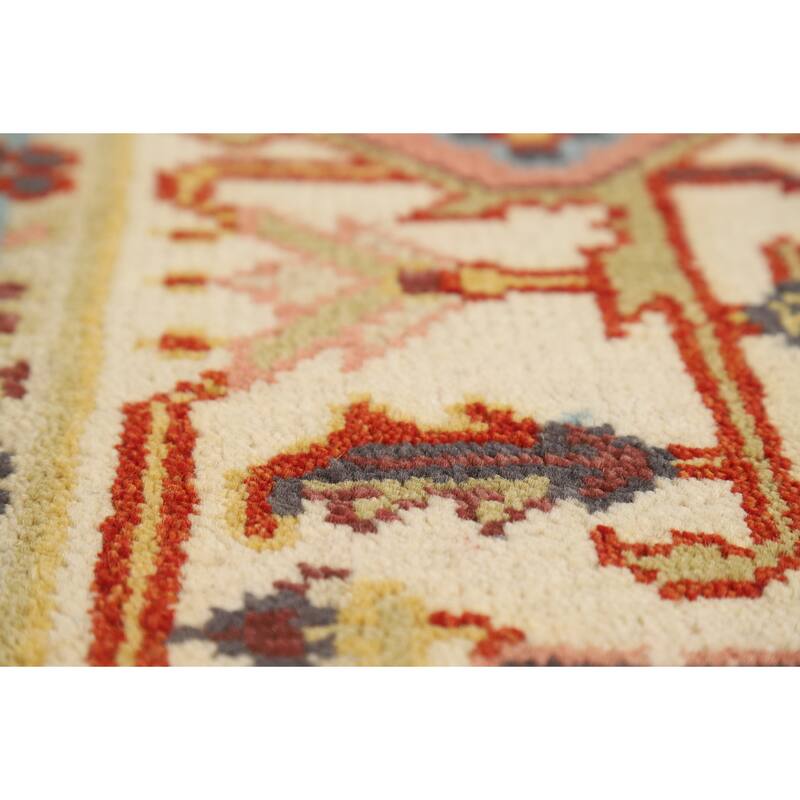 Charcoal Gray Heriz Serapi Indian Area Rug Handmade Wool Carpet - 7'10"x 9'11"