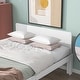 preview thumbnail 4 of 6, White Full Size Wood Platform Bed w/ Footboard Bench Upholstered Bed Frame