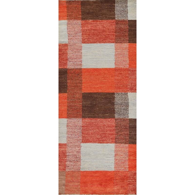 Modern Gabbeh Kashkoli Runner Rug Wool Hand-knotted Oriental Carpet - 2'8" x 8'8"