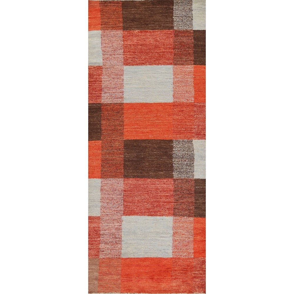 Modern Gabbeh Kashkoli Runner Rug Wool Hand-knotted Oriental Carpet - 2'8" x 8'8"
