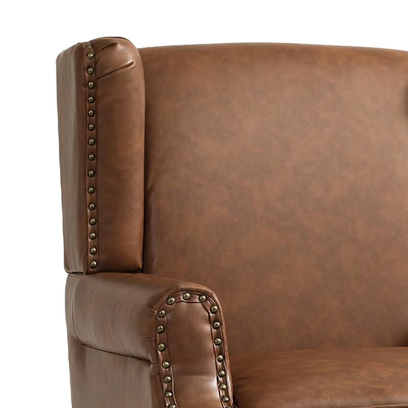 2 Set Modern Vegan Leather Wing Back Armchair