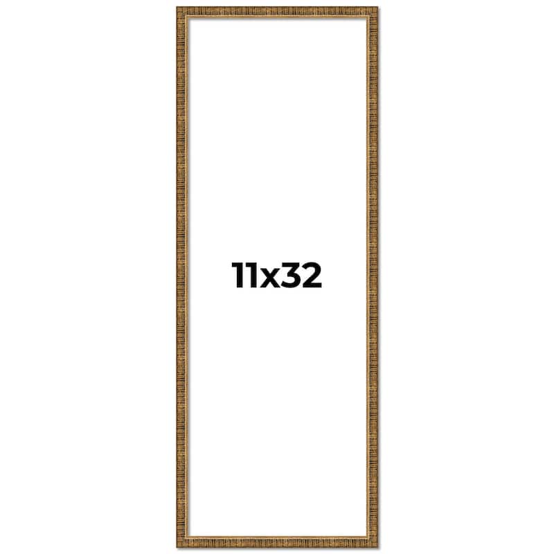 11x32 Frame Gold Solid Wood Picture Frame - Complete Modern Photo