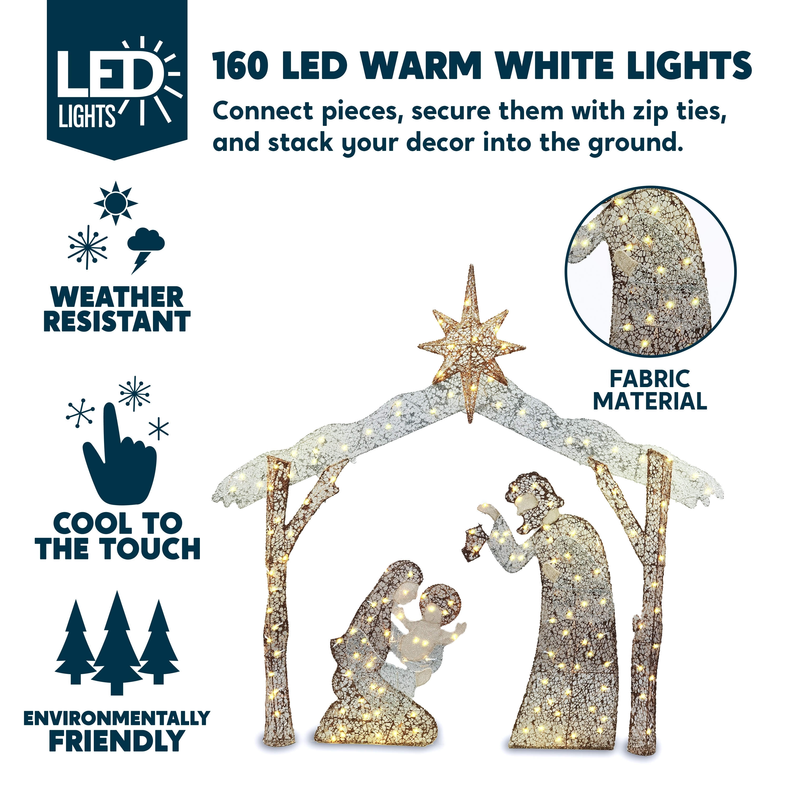 National tree nativity scene lights on sale