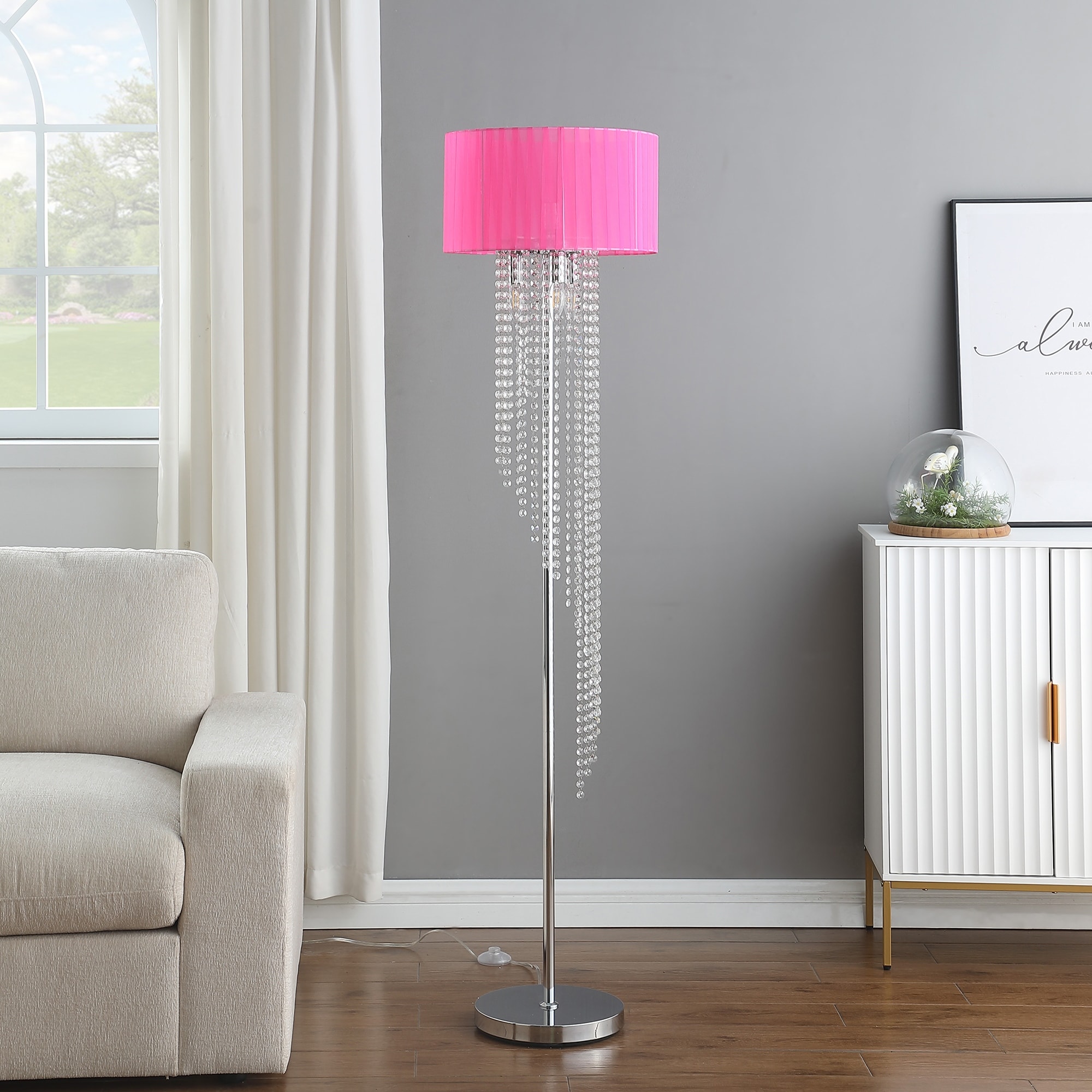 Blush pink tall lamp hot sale