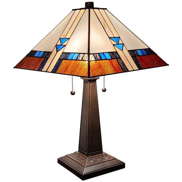 square stained glass lamp shade