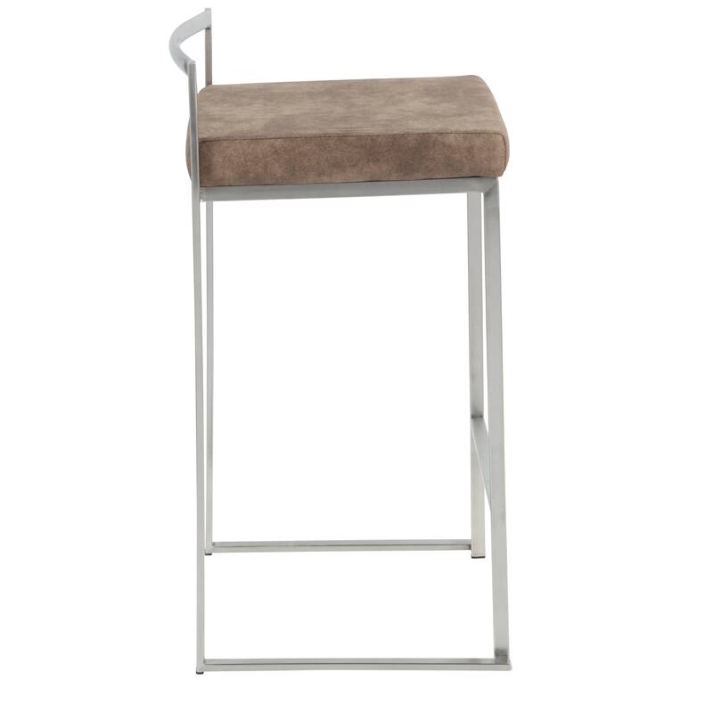 Silver Orchid Forrest Stainless Steel Stackable Fully Welded Counter Stool (Set of 2)