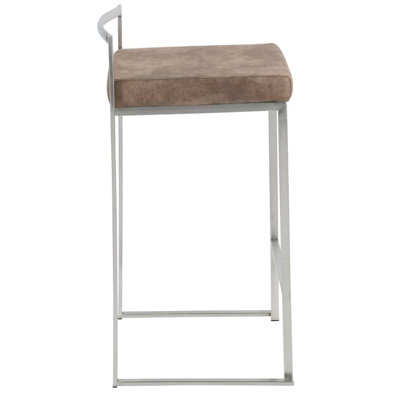 Silver Orchid Forrest Stainless Steel Stackable Fully Welded Counter Stool (Set of 3)
