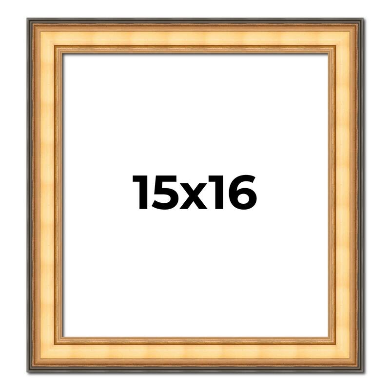 15x16 Frame Gold Plein Aire Solid Wood Picture Frame Width 2 Inches |