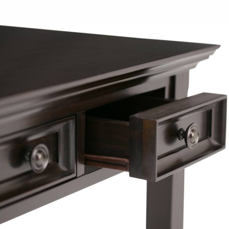 WYNDENHALL Halifax SOLID WOOD Transitional 54 inch Wide Desk in Hickory Brown