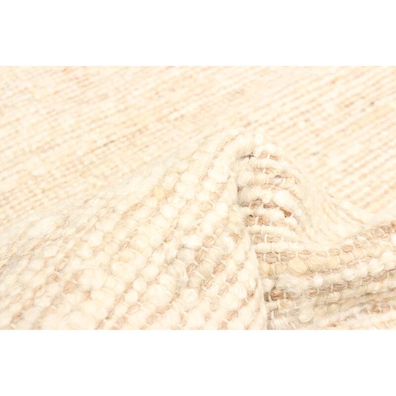 ECARPETGALLERY Braid weave Sienna Beige Wool Rug - 5'0 x 7'10