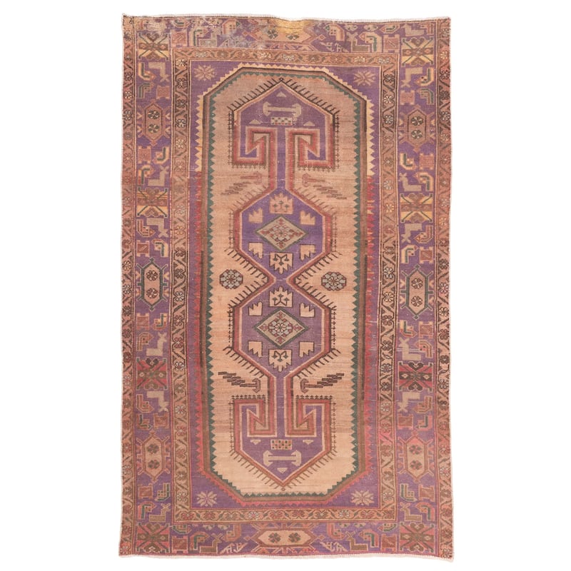 ECARPETGALLERY Hand-knotted Antalya Vintage Tan Wool Rug - 4'5 x 7'2
