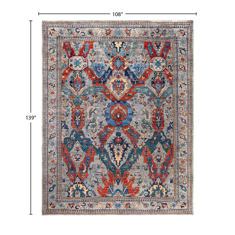 Serapi One-of-a-Kind Hand-Knotted Area Rug - Gray - 9' 0" x 11' 7"