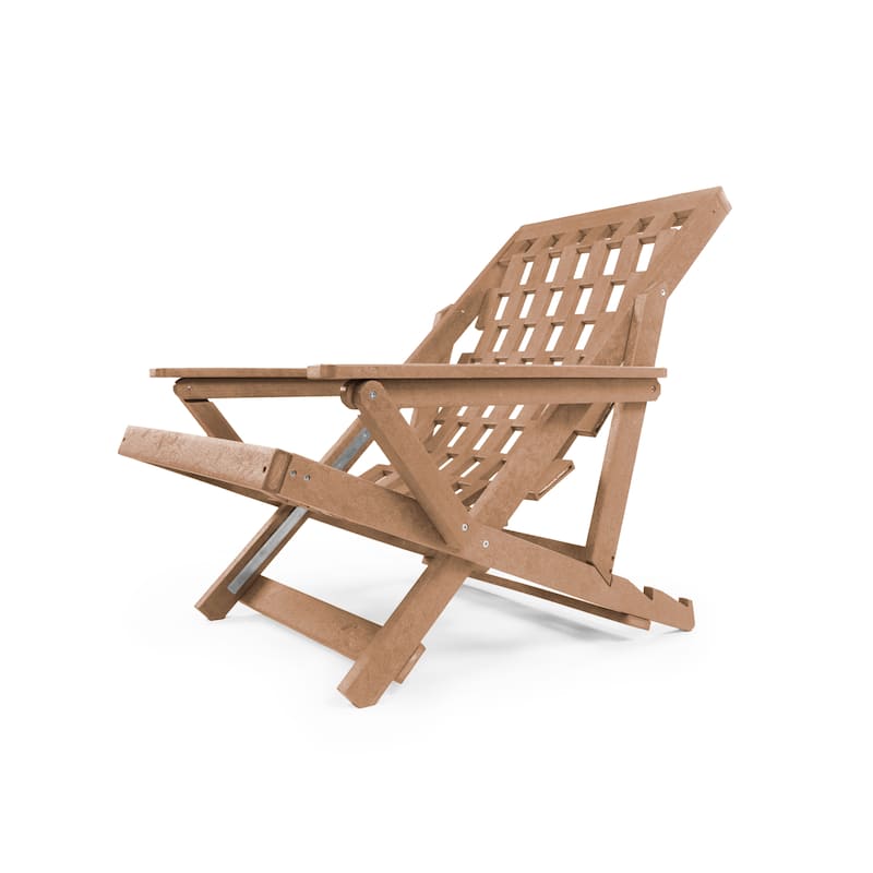 Aspen Fully Assembled All-Weather Outdoor Folding Lounge Chair and Table Set - 3-piece