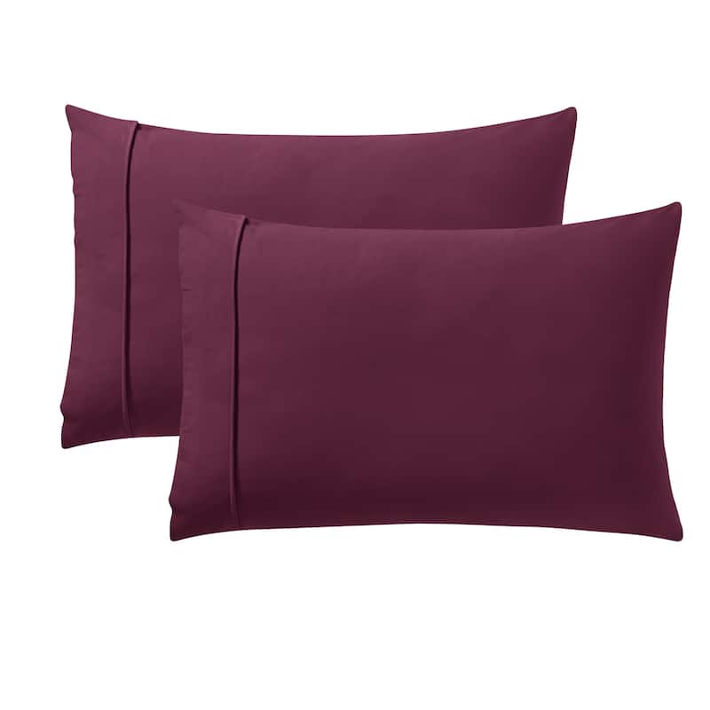1500 Supreme Collection Microfiber Flannel Pillowcase 2 Pack - King - Burgundy