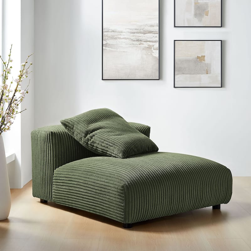 Solace Modular Corduroy Upholstered Armless Chair - Fern