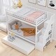 preview thumbnail 2 of 10, Twin Over Twin Convertible Bunk Bed with Trundle and Built-in Storage Shelves, Solid Wood Frame聽