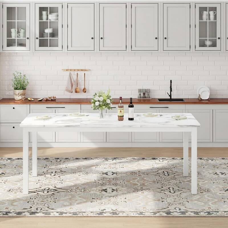 Industrial Dining Table for 6-8 People, with Metal Legs