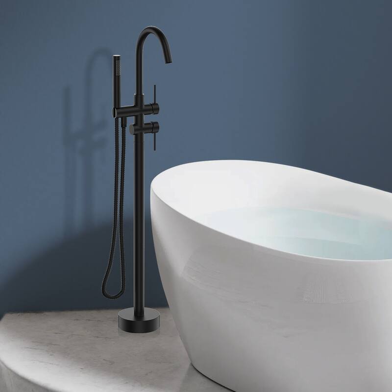 Topcraft Floor Mounted Bathtub Filler with Handheld Showerhead
