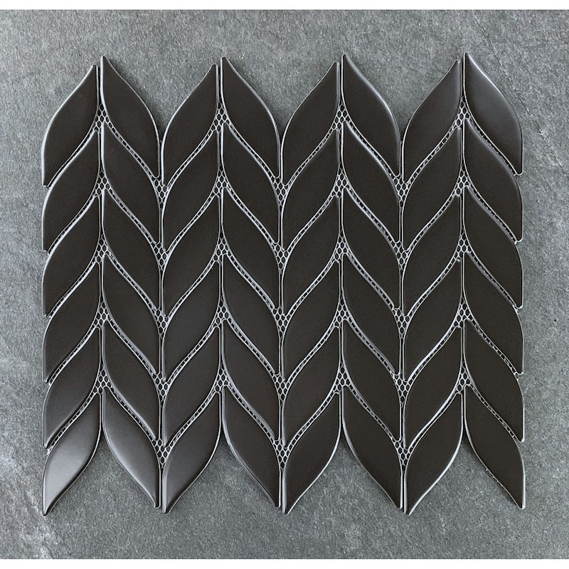 Petal/Leaf Matte Porcelain Mosaic Tile - Wall & Floor Use - 1 Case (15 Sheets)