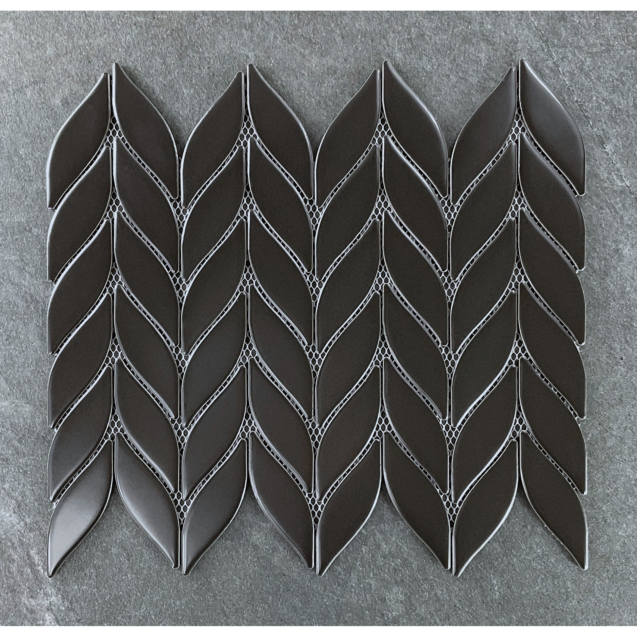 Petal/Leaf Matte Porcelain Mosaic Tile - Wall & Floor Use - 1 Case (15 Sheets)
