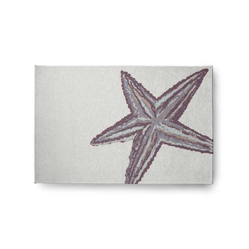 Large Starfish Nautical Chenille Rug - Dusty Purple - 2' x 3'