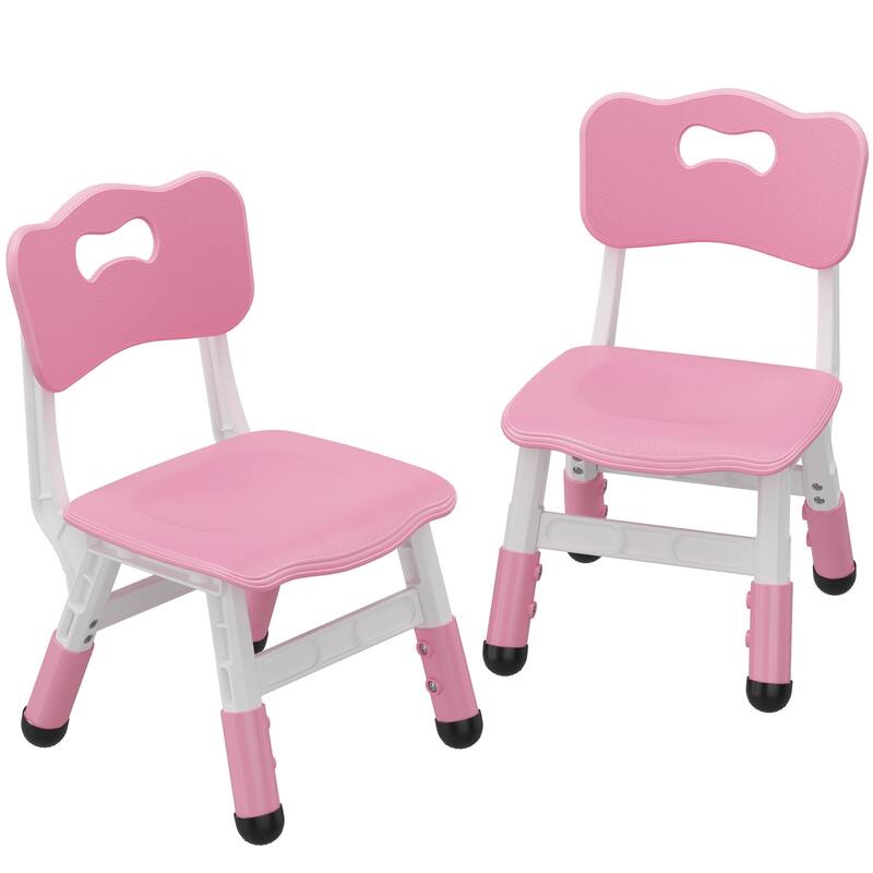 3 Level Height Adjustable Toddler Chair for Age 2-8,Set of 2 - Pink