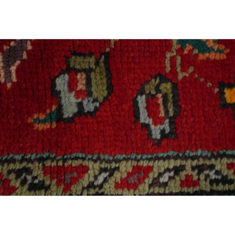 Hand Knotted Oriental 100% Wool Carpet Traditional Floral Red Tabriz Area Rug - 4' 8'' X 3' 4''