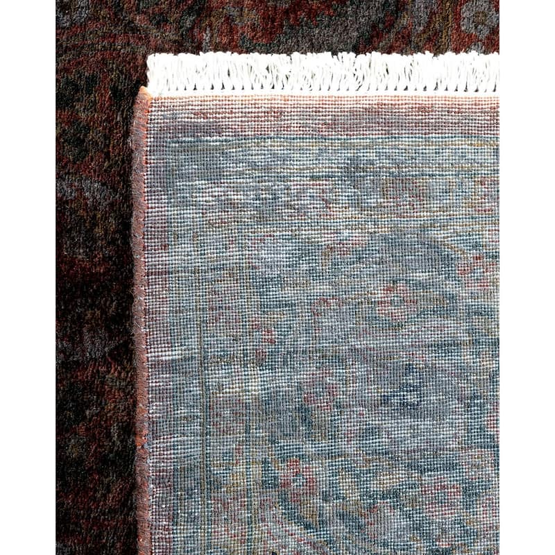 Overton Hand Knotted Wool Vintage Inspired Modern Contemporary Overdyed Brown Area Rug - 4' 1" x 6' 1"