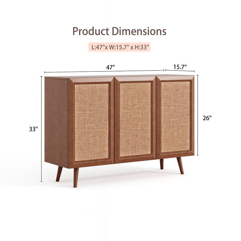 3-Door Console Wood Accent Cabinet