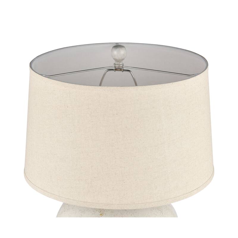 Elk Home Zoe White With Oatmeal Linen Shade 1 Light Table Lamp