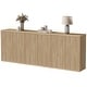 preview thumbnail 25 of 44, Set of 3 Versatile Push to Open Side Cabinets for Modern Homes 34.2x30.9x15.4 - Oak