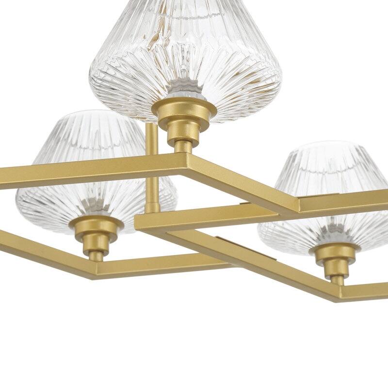 Acroma - 8 Light Steel & Glass Dimmable Chandelier - N/A