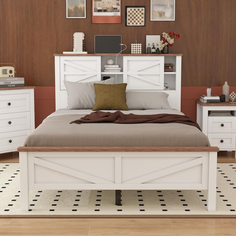 Farmhouse Style Platform Bed