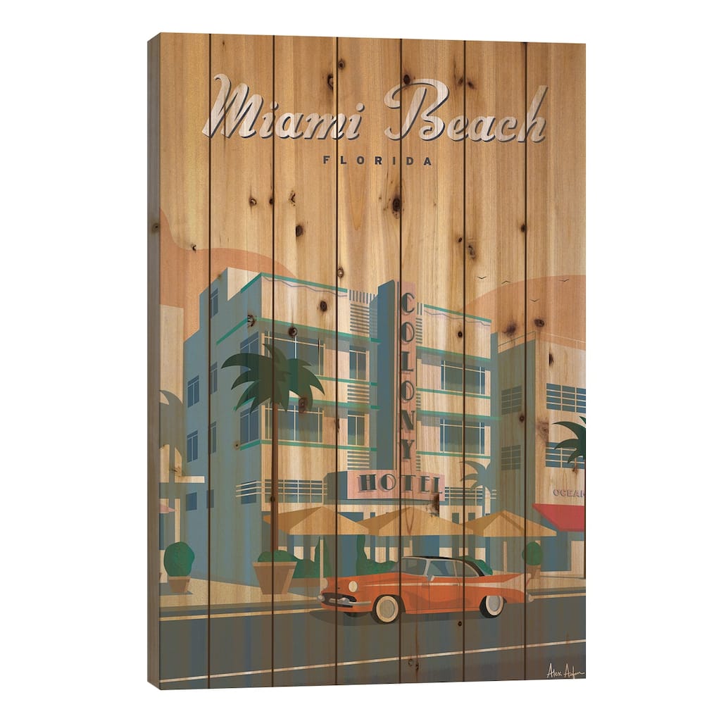Colony Hotel Print On Wood by IdeaStorm Studios - Multi-Color