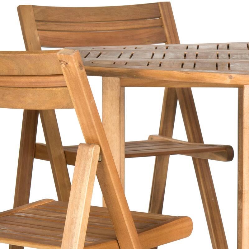 SAFAVIEH Kateryna Acacia Wood 5 Piece Outdoor Dining Table Set - 41Wx41Dx30H