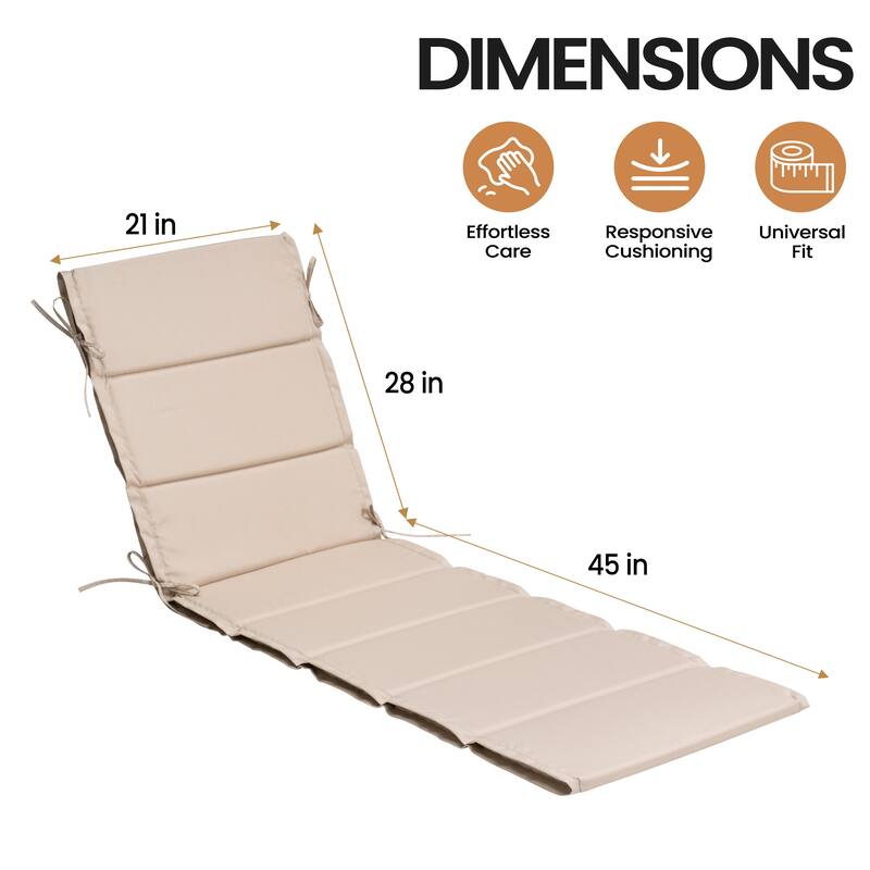Pellebant Outdoor Patio Chaise Lounge Cushion Lounger Pad