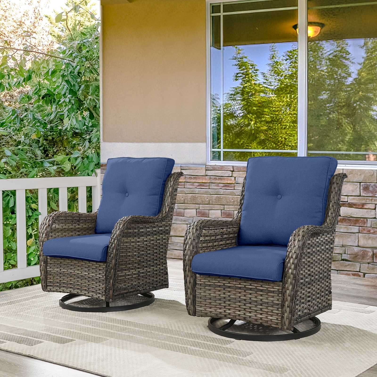 Outdoor 360 Degree Swivel Rocker Chair Grey Bed Bath Beyond