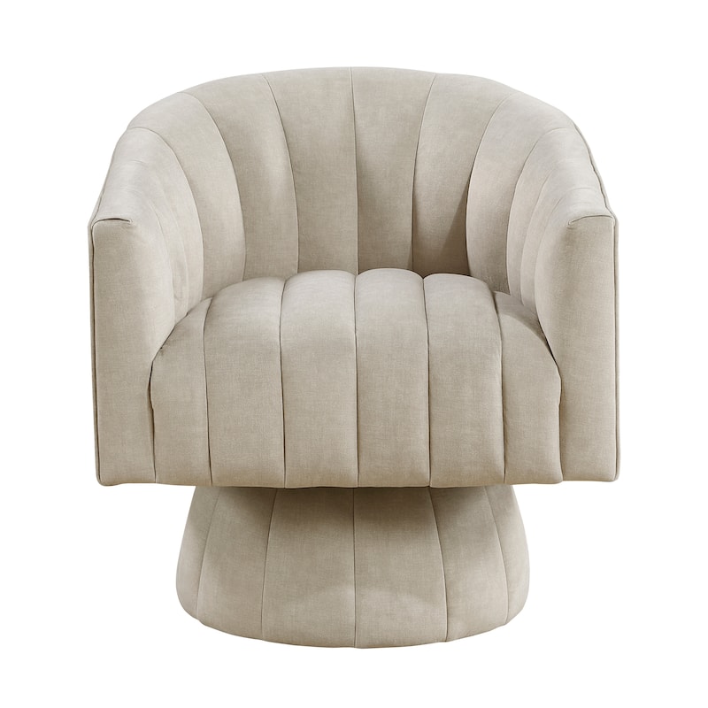 Briar 27.5" Velvet Swivel Chair - 360-Degree Metal Swivel Base