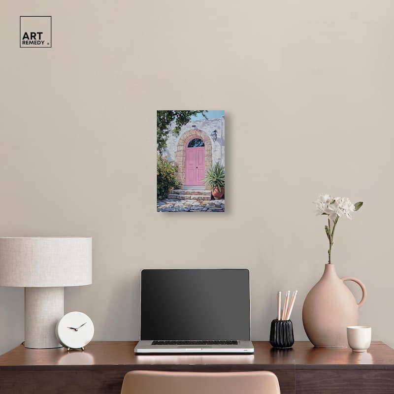 Pink Door II Canvas by Art Remedy, Gallery Wrapped