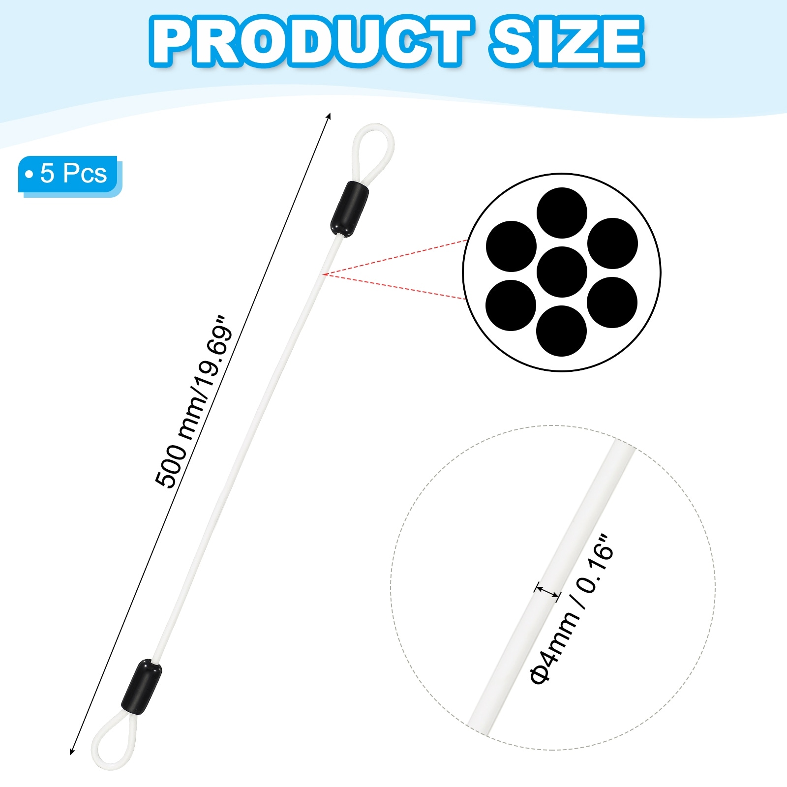 Vinyl Coated Stainless Steel Cable with Loops Flexible Wire Rope Security Chain Lanyard Lock for Outdoor Luggage Lock