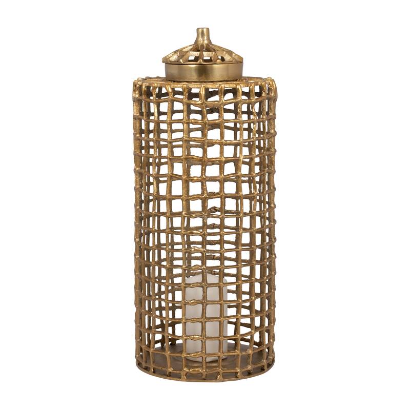 Sagebrook Home Metal Cylinder Lidded Jar