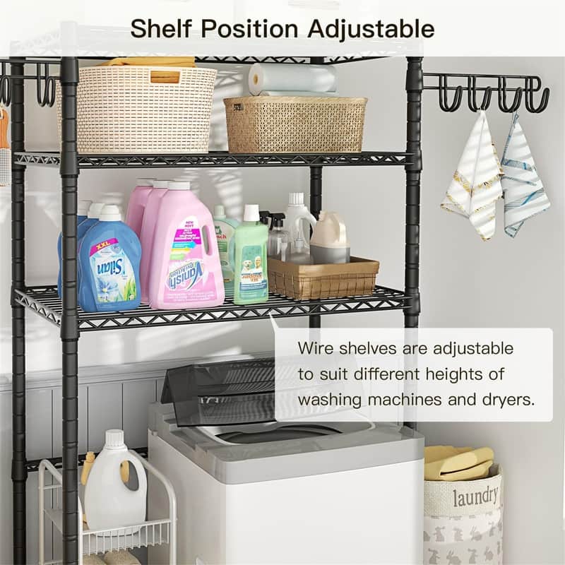 Over The Washer and Dryer Storage Shelves - 13.4"D x 35"W x 76.2"H