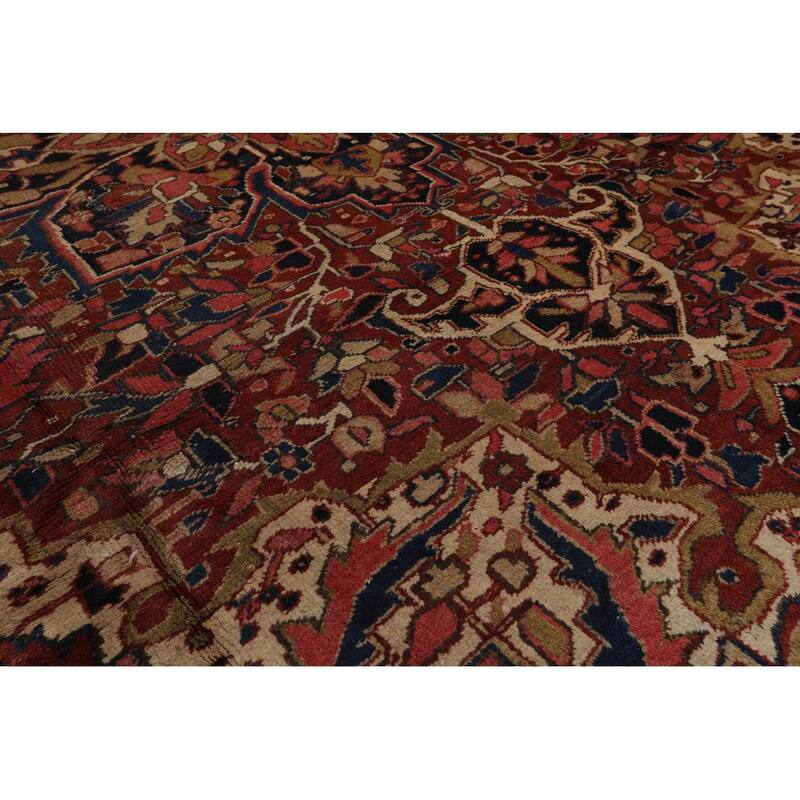 Hand Knotted Heriz Rust Persian Wool Traditional Oriental Area Rug - 8' 3'' x 11' 3''