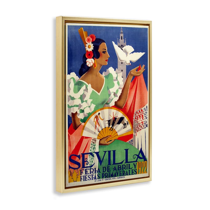 Stupell Seville Vintage Culture Framed Floater Canvas Wall Art Design By Marcus Jules
