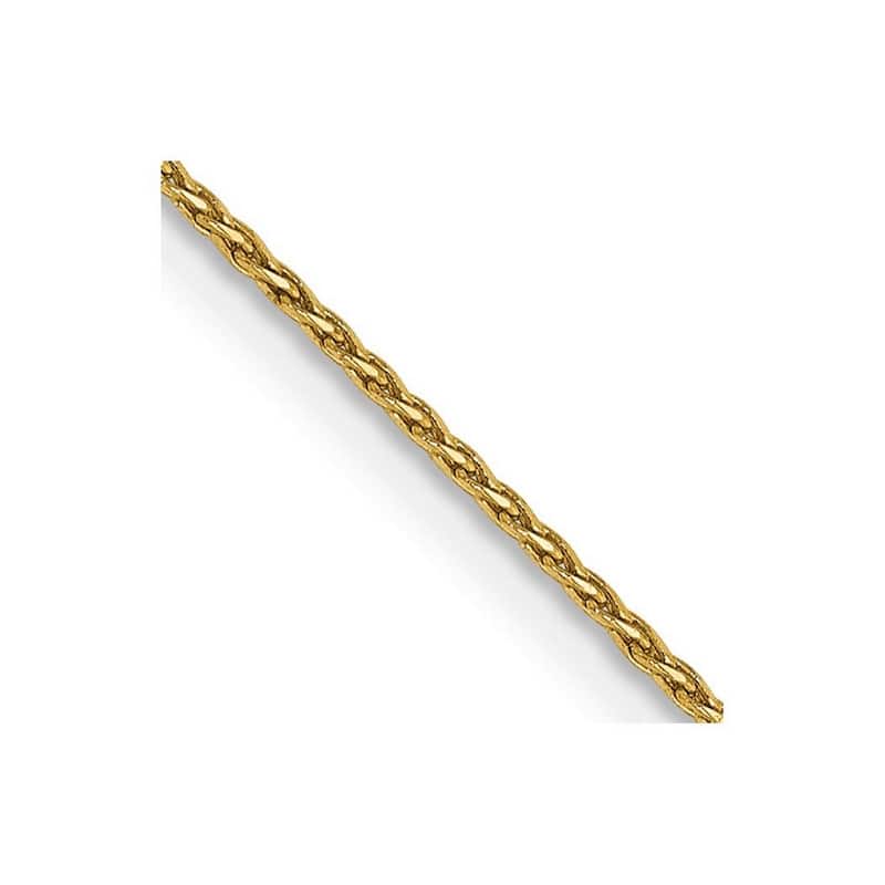 Curata 14k Yellow Gold Solid 1.0mm Round Diamond-Cut Wheat Chain Necklace Options 16 18 20 22 24 30