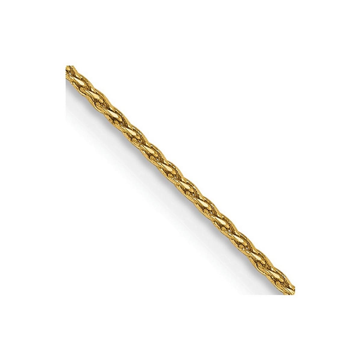 Curata 14k Yellow Gold 1.0mm Round Diamond- Cut Wheat Chain Bracelet