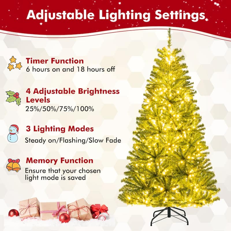 Gymax 6 FT Pre-Lit Artificial Christmas Tree w/ Remote Control