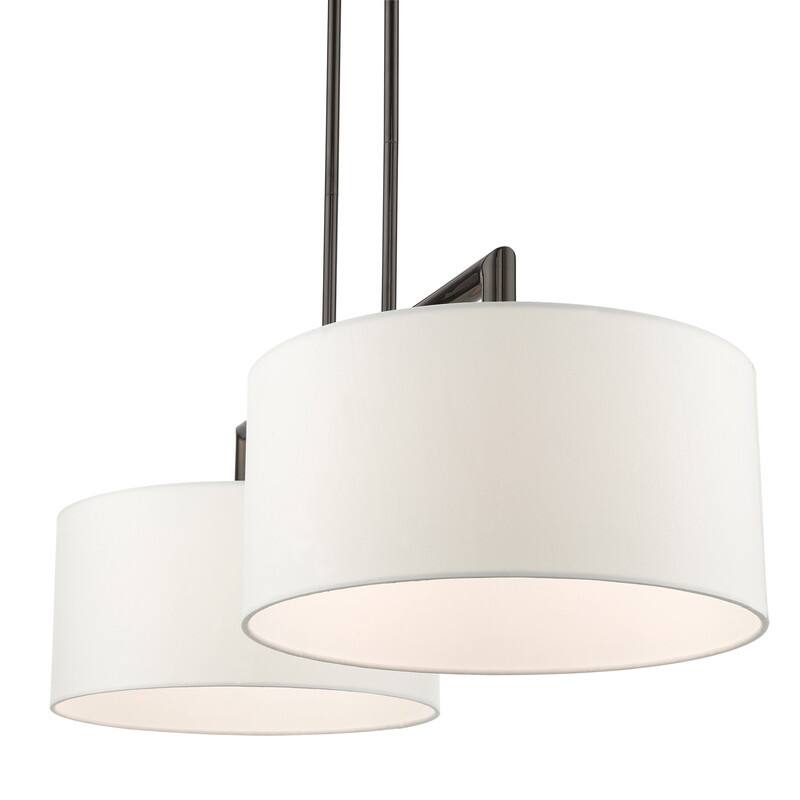 Livex Lighting 2 Light Black Chrome Linear Chandelier, 45492-46 - 35" L x 14" W x 18" - 48" Adj. H