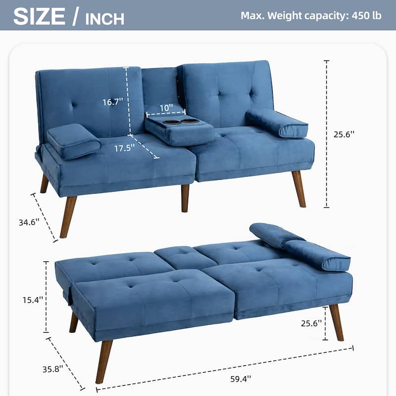 Futzca Futon Couch Sofa Bed, Small Sleeper Sofa Chair Loveseat